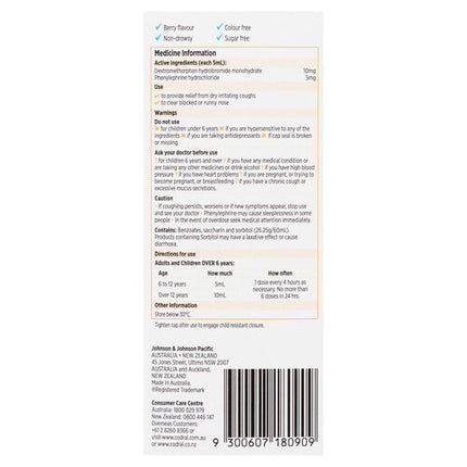 Codral Dry Cough + Cold Oral Liquid 200mL