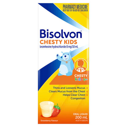 Bisolvon Chesty Kids Liquid Strawberry 200mL