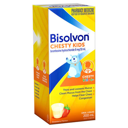 Bisolvon Chesty Kids Liquid Strawberry 200mL