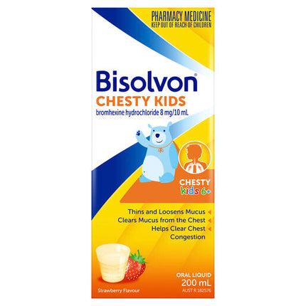 Bisolvon Chesty Kids Liquid Strawberry 200mL