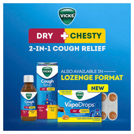 Vicks 2-In-1 Dry + Chesty Cough Syrup 200ml