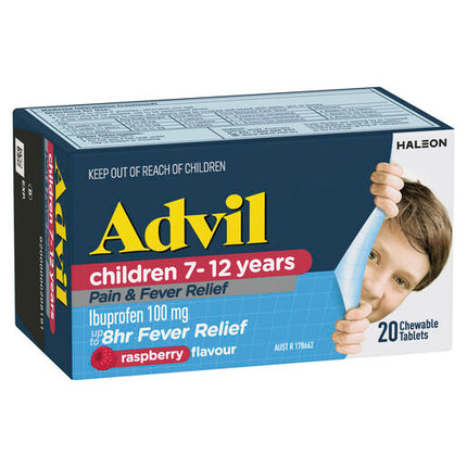 Advil Children 7-12 Years Chewable Raspberry 20 Tablets