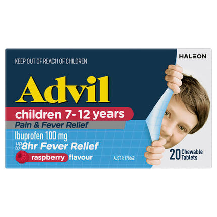 Advil Children 7-12 Years Chewable Raspberry 20 Tablets