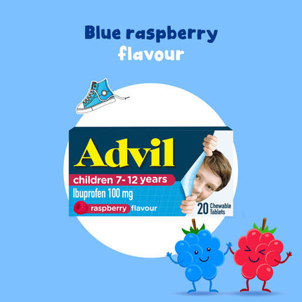 Advil Children 7-12 Years Chewable Raspberry 20 Tablets