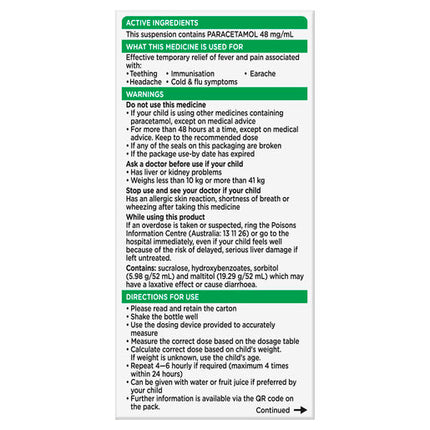 Panadol Children 5-12 Years Suspension Orange Flavour 100mL
