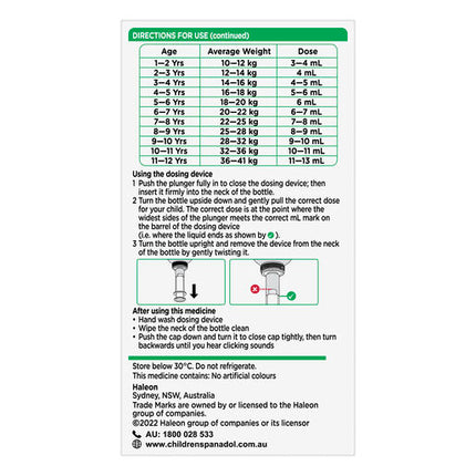 Panadol Children 5-12 Years Suspension Strawberry Flavour 100 mL