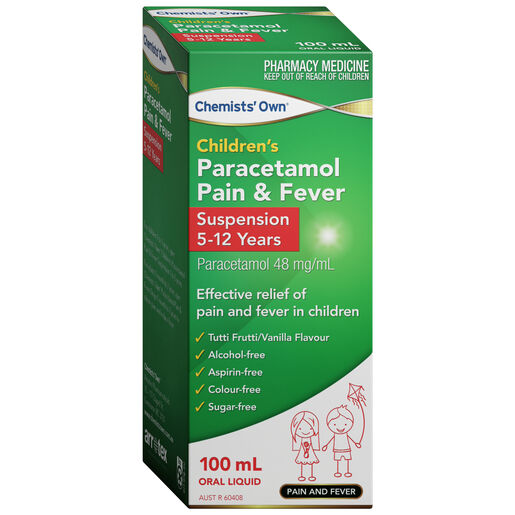 Chemists' Own Children's Paracetamol Pain & Fever 5-12 Years Suspension 100mL