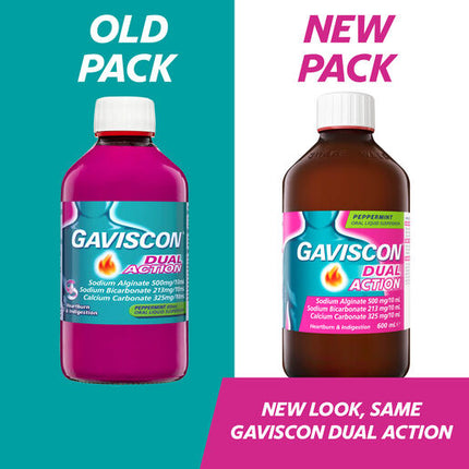 Gaviscon Dual Action Heartburn & Indigestion Relief Peppermint 600ml