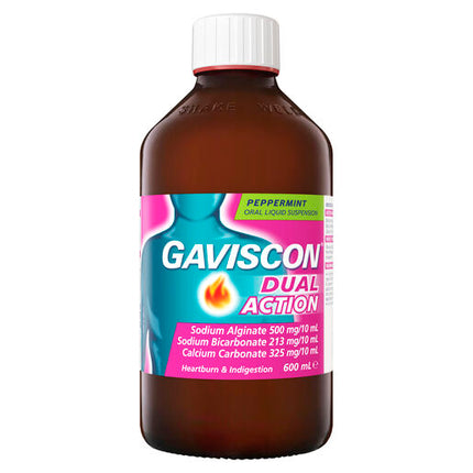 Gaviscon Dual Action Heartburn & Indigestion Relief Peppermint 600ml