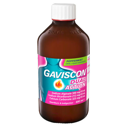 Gaviscon Dual Action Heartburn & Indigestion Relief Peppermint 600ml