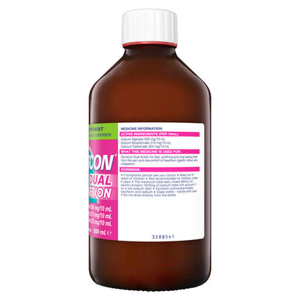 Gaviscon Dual Action Heartburn & Indigestion Relief Peppermint 600ml