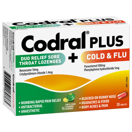 Codral Cold & Flu Kit 20 Tablets & 16 Lozenges