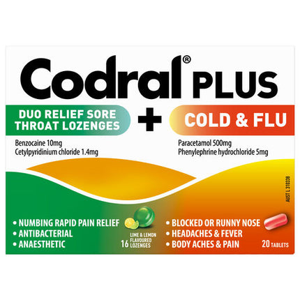 Codral Cold & Flu Kit 20 Tablets & 16 Lozenges