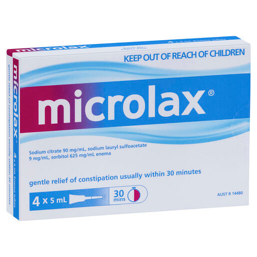Microlax Enema 4 x 5mL Tubes