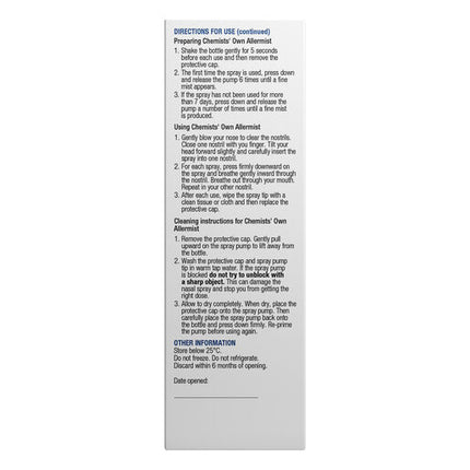 Chemist' Own Allermist Nasal Spray 17ml