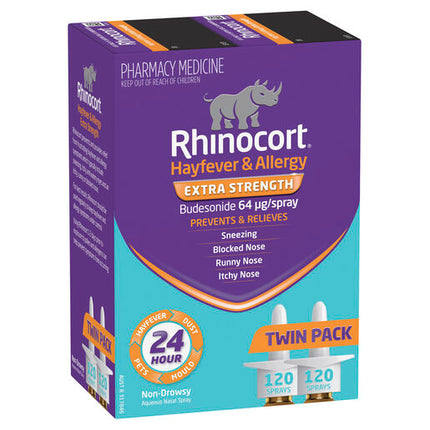 Rhinocort Nasal Spray Extra Strength 120 Sprays x 2 Pack