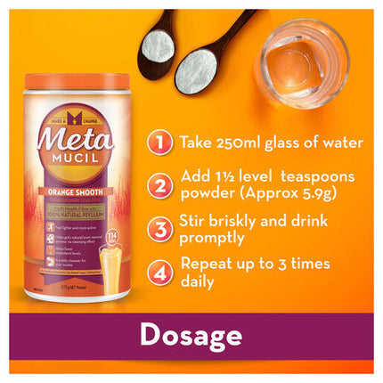 Metamucil Smooth Orange 72 Dose 425g