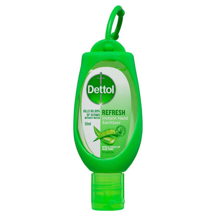 Dettol Healthy Touch Liquid Antibacterial Instant Hand Sanitiser Refresh Green Clip 50mL