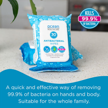 Ocean Anti-Bacterial Wipes 30Pk