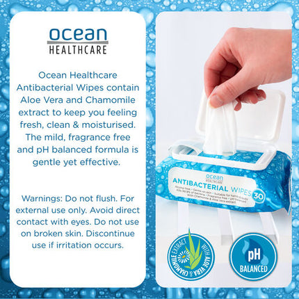 Ocean Anti-Bacterial Wipes 30Pk