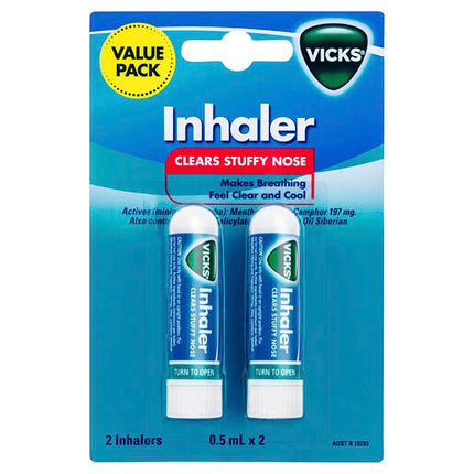 Vicks Nasal Decongestant Inhaler 2 Pack