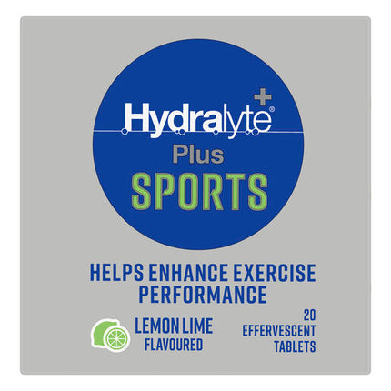 Hydralyte Plus Sports Lemon Lime Flavoured 20 Effervescent Tablets