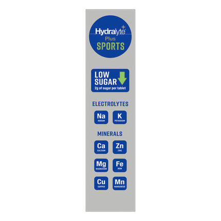 Hydralyte Plus Sports Lemon Lime Flavoured 20 Effervescent Tablets