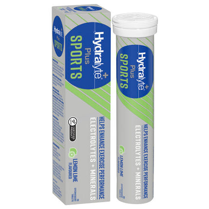 Hydralyte Plus Sports Lemon Lime Flavoured 20 Effervescent Tablets