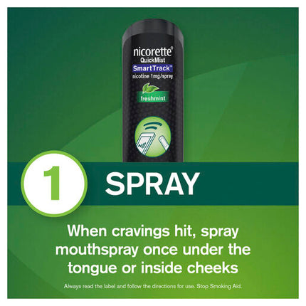 Nicorette Quit Smoking QuickMist SmartTrack Nicotine Mouth Spray Freshmint 150 Pack