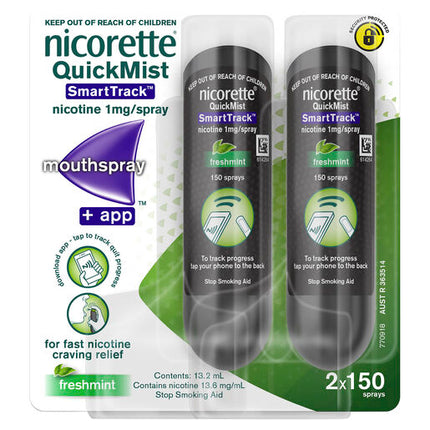 Nicorette Quit Smoking QuickMist SmartTrack Nicotine Mouthspray Duo Pack