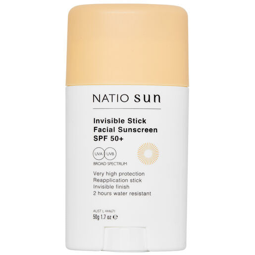 Natio Invisible Stick Facial Sunscreen SPF 50+ 50g