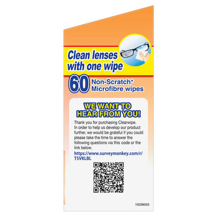 Clearwipe Lens Cleaner 60 Wipes