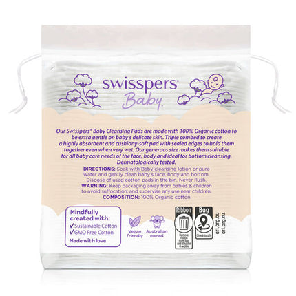 Swisspers Baby Organic Cotton Large Pads 40 Pack