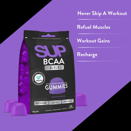 SUP Supplements BCAA Peach Flavoured Gummies 40s