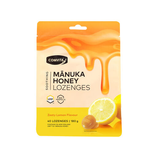 Comvita Manuka Honey Lozenges (with Propolis) - Lemon 40 loz