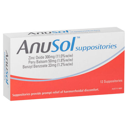 Anusol Suppositories 12 pack