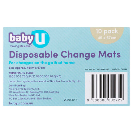 Baby U Change Mats 10 Pack
