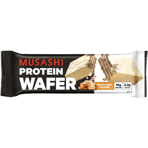 Musashi Protein Wafer White Choc Caramel 40g