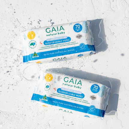 Gaia Baby 99.5% Pure Water Biodegradable Wipes 70PK