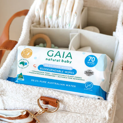 Gaia Baby 99.5% Pure Water Biodegradable Wipes 70PK