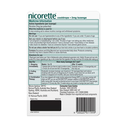 Nicorette Cooldrops Lozenge 2mg 40 Pack