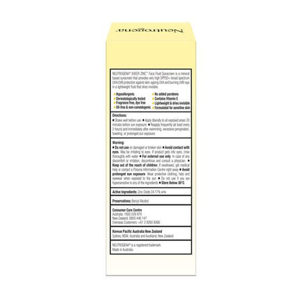 Neutrogena Sheer Zinc Face Fluid Sunscreen SPF50+ 50mL