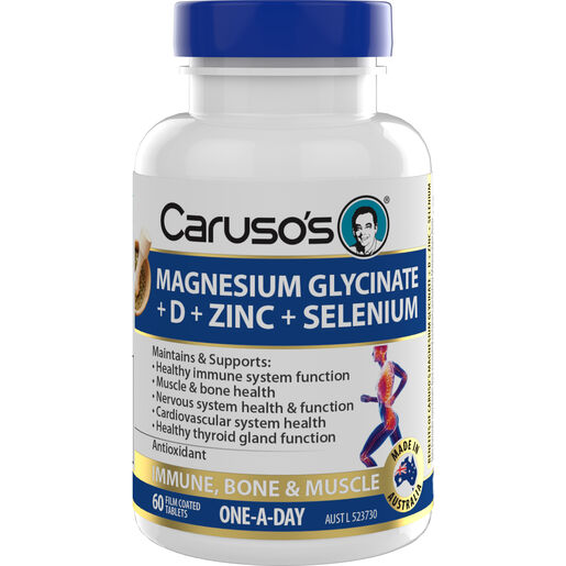 Caruso's Magnes Glycinate + D + Zinc + Selenium 60 Tablets