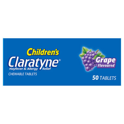 Children'S Claratyne Antihistamine Hayfever & Allergy Relief  Grape Flavoured Chewable Tablets 50 Pack