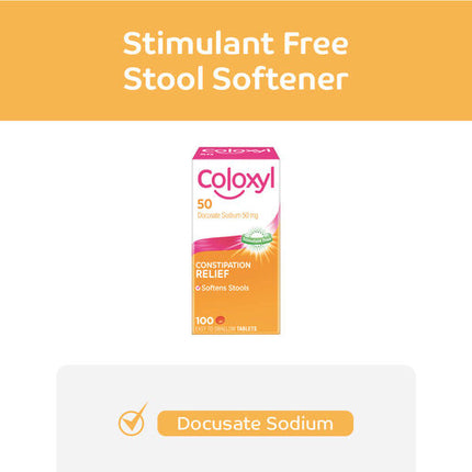 Coloxyl 50mg 100 Tablets