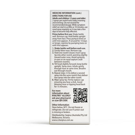 Ryaltris Allergy Dual Action Nasal Spray 120 Sprays