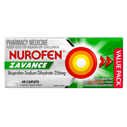 Nurofen Zavance 256mg Ibuprofen 48 Caplets