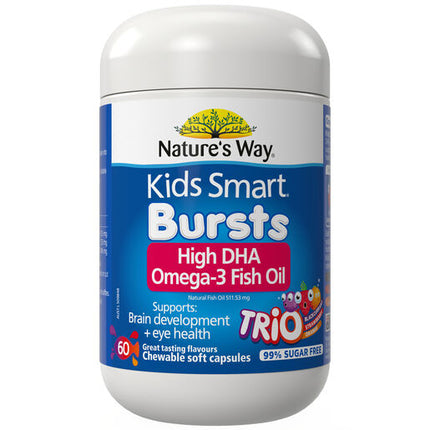 Nature's Way Kids Smart Omega-3 Fish Oil High DHA Trio 60 Pack