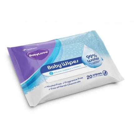 Babylove Baby Water Wipes 20 Pack