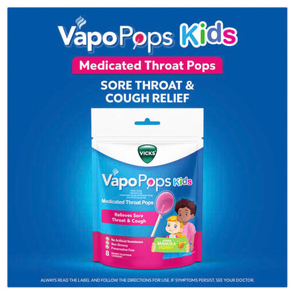 Vicks Vapopops Kids Throat Pops Berry 8